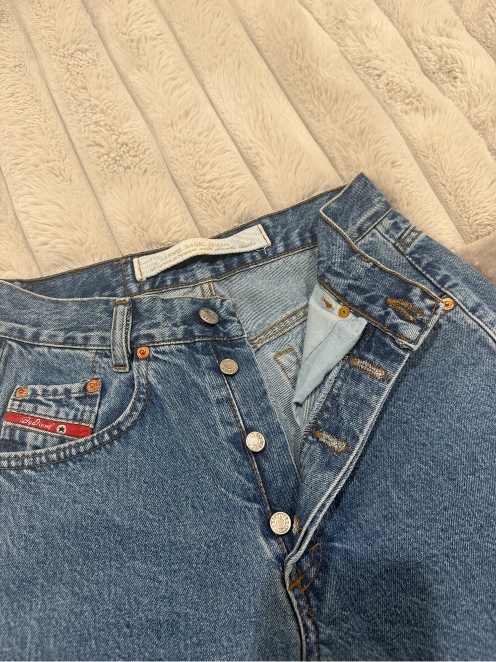 Diesel Women's High-Rise Button-Fly Jeans in Blue Denim